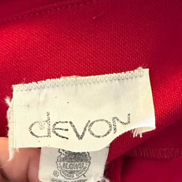Vintage Devon Polyester Red Skirt‎ Set - Picture 5 of 10